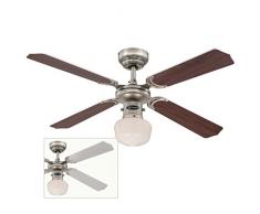 Westinghouse 7826640 Ventilatore a Soffitto Portland Ambiance El, Metallo, 60 watts, Peltro Nero