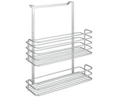 Metaltex Oasis - Porta asciugamani rivestito Polytherm, con ganci per mobiletto da bagno, colore argento
