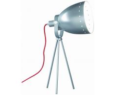 Aluminor CAMERA LT G - Lampada con treppiede in metallo verniciato, da 40 W, attacco E27, colore: Grigio alluminio