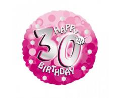 E questa la sensazione elio per palloncini 30 ° compleanno con il gas? Serie ricaricabili rosa brillante 45 cm