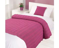 Highams da letto in tessuto a maglia di cotone, , motivo: viole del pensiero rosa, singolo, 125 x 150 cm