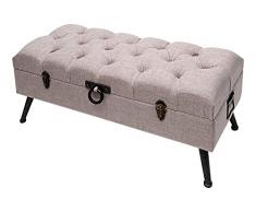 Burkina Home Decor 151181 Panchetta cassapanca, legno, Crema, 101 x 42 x 43 cm