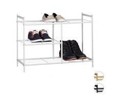 Relaxdays Sandra Mobile Portascarpe/Scarpiera per Ingresso, Metallo, Marrone, 26 x 70 x 50.5 cm
