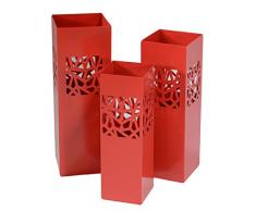 Vacchetti Giuseppe 3503500000 Portaombrelli 1-3, Modello Geometri, Metallo, Rosso, 20 x 20 x 60 cm