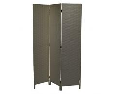 Vacchetti Giuseppe 42056500TO Paravento, 3 Ante, Legno, Tortora, 40 x 1.8 x 170 cm