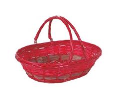 Viscio Trading 160358 Cesto Ovale, Vimini, Rosso, 48X36X14 cm