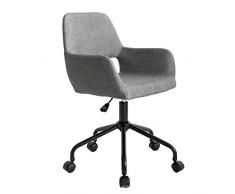 Tuoni Carola Set Poltrone Ufficio, Polipropilene/Poliuretano/Tessuto, Fumo di Londra, 55 x 57 x 81.5 cm, 2 Unità
