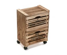 Versa 19710140 Carrello da Cucina, Legno, Marrone, 35 x 23 x 45 cm