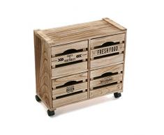Versa 19710142 Carrello da Cucina, Legno, Marrone, 55 x 25 x 47 cm