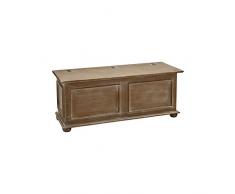 Pieffe Mobili AM1010079 Cassapanca Baule, Legno, Rosso Sbiancato Effetto Mattone, 120 x 42 x 50 cm