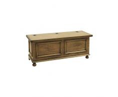 Pieffe Mobili AM1010080 Cassapanca Baule, Legno, Naturale Sfumato Nero, 120 x 42 x 50 cm