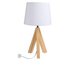 Out of the blue 571285, lampada da tavolo con piedi in legno modello 1, circa 36 cm, legno, bianco, 20 x 20 x 36 cm