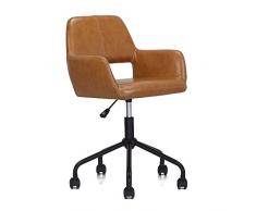 Tuoni Carola Set Poltrone Ufficio, Polipropilene/Poliuretano/Similpelle, Cognac, 55 x 57 x 81.5 cm, 2 Unità