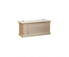 Pieffe Mobili AM20 Cassapanca Grezza, Legno, Beige, 100 x 35 x 45 cm