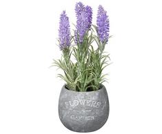 Versa 21180007 Pianta Lavanda Vaso Cemento, Metallo, Verde, 10 x 10 x 25 cm