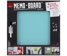 Brio 34556 Memo Board Lavagna Magnetica pastello 40 x 40 cm Vetro Turchese 4 x 40 x 40 cm