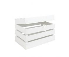 decowood Handmade da parati Cassapanca, Legno, Bianco, 49 x 30.5 x 33 cm