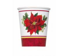 8 bicchieri di carta Stella di Natale