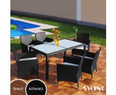 Set tavolo da pranzo polyrattan 6 persone Swing&Harmonie®