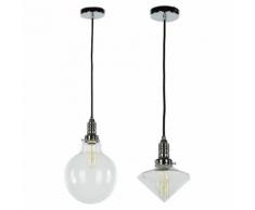 Lampada a sospensione con paralume geometrico in vetro