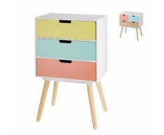 Comodino con cassetti colorati
