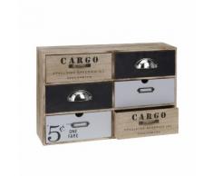 Mini comodino con 6 cassetti