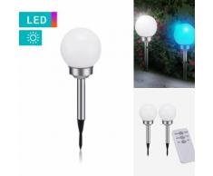 Set di 2 lampade solari LED a sfera