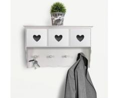 Appendiabiti a muro con cassetti a cuore