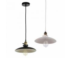 Lampada a sospensione con paralume piatto