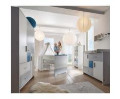 SCHARDT Set Cameretta neonato Candy Blue con Armadio, Lettino, Fasciatoio con Base d'Appoggio, Lati Trasformabili