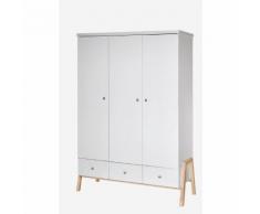 SCHARDT Armadio a 3 ante HOLLY NATURE bianco / legno naturale