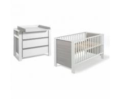 SCHARDT Set Cameretta Milano Pinie con Lettino, Fasciatoio con base d'appoggio, Trasformabile in letto junior