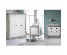 SCHARDT Set Cameretta Nordic Chic con Lettino, Fasciatoio e Armadio