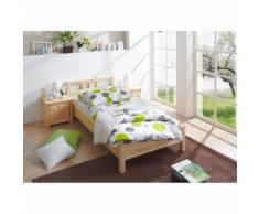 TiCAA Letto singolo MERCi 100 x 200 cm in legno naturale