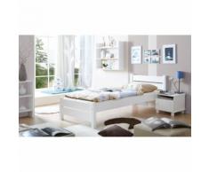 TICAA Letto Singolo BORA 100 x 200 cm, bianco