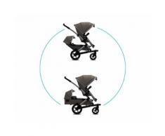 Passeggino GEO STUDIO DUO per Fratellini – 2 Sedute + Navicella + Cestino XL – Joolz (Grafite)