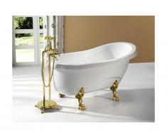 Vasca da bagno centro stanza rétro EGEE II - 171L - 145x74x77 cm - Bianco e piedi dorati