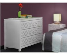 Comò con 3 cassetti DOLLY - Legno e MDF - Laccato bianco