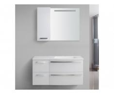 Set bagno NEREIDE - Mobili + lavabo + specchio - Bianco