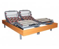 Rete relax 28 doghe e 40 sospensioni deco in legno di ciliegio di DREAMEA - 2 x 70 x 190 cm - Motori OKIN