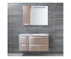 Set bagno NEREIDE - Mobili + lavabo + specchio - Taupe