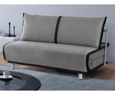 Divano letto tessuto DALTON - Grigio e fila antracite