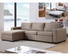 Divano letto angolare reversibile a ribalta in tessuto TEMUCO II - Beige