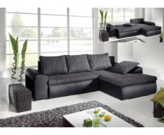 Divano letto reversibile e bimateriale MISSISSIPPI - Nero melange e nero