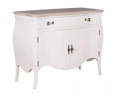 Comò RHEA - Legno di mango - 2 porte e 1 cassetto - Bianco