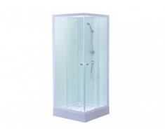 Doccia angolare TALIA in vetro temperato 80 x 80 x 195 cm - Bianca