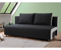 Divano letto clic-clac in tessuto VICKY - Bicolore seduta Antracite/ Lati grigio chiaro