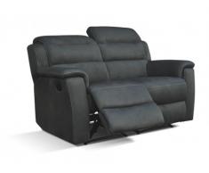 Divano a 2 posti relax in microfibra SIMONO - Grigio