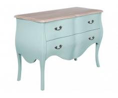 Comò RHEA - Legno di mango - 2 cassetti - Colore: azzurro