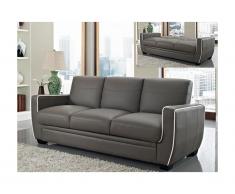 Divano letto a 3 posti NATY in similpelle - Taupe